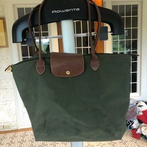 Green large size long champ bag